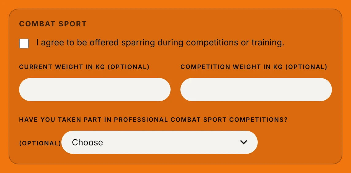 Screenshot of the DojoCert form