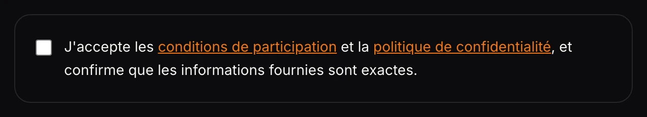 Capture d'écran du formulaire DojoCert